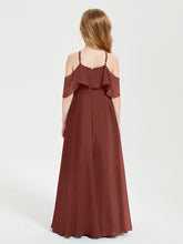 Robes de Demoiselle d'Honneur Junior Longues à Hors de l'Épaule Terracotta