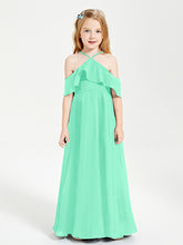 Robes de Demoiselle d'Honneur Junior Longues à Hors de l'Épaule Turquoise