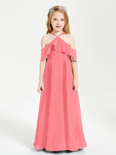Robes de Demoiselle d'Honneur Junior Longues à Hors de l'Épaule Pastèque