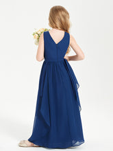 Robes de Demoiselle d'Honneur Junior en Mousseline de Style Boho Bleu Marine