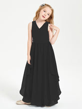 Robes de Demoiselle d'Honneur Junior en Mousseline de Style Boho Noir