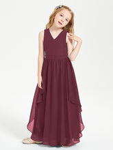 Robes de Demoiselle d'Honneur Junior en Mousseline de Style Boho Cabernet