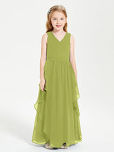 Robes de Demoiselle d'Honneur Junior en Mousseline de Style Boho Trèfle