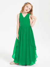 Robes de Demoiselle d'Honneur Junior en Mousseline de Style Boho Emeraude