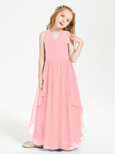 Robes de Demoiselle d'Honneur Junior en Mousseline de Style Boho Flamant