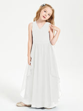 Robes de Demoiselle d'Honneur Junior en Mousseline de Style Boho Ivoire