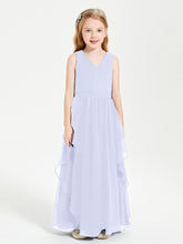 Robes de Demoiselle d'Honneur Junior en Mousseline de Style Boho Lavande