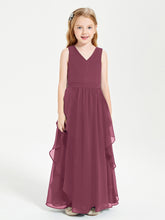 Robes de Demoiselle d'Honneur Junior en Mousseline de Style Boho Mûre