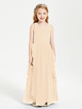 Robes de Demoiselle d'Honneur Junior en Mousseline de Style Boho Pêche