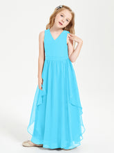 Robes de Demoiselle d'Honneur Junior en Mousseline de Style Boho Piscine