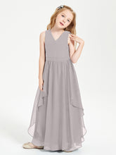 Robes de Demoiselle d'Honneur Junior en Mousseline de Style Boho Argent
