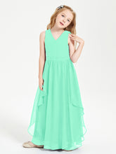 Robes de Demoiselle d'Honneur Junior en Mousseline de Style Boho Turquoise