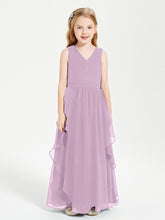 Robes de Demoiselle d'Honneur Junior en Mousseline de Style Boho Glycine
