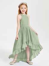 Junior Robes de Demoiselle d'Honneur Boho à la Mode Sauge Poudrée