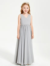 Robes de Demoiselle d'Honneur Junior Élégantes Sans Manches Argent