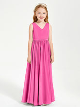 Robes de Demoiselle d'Honneur Junior Élégantes Sans Manches Azalée