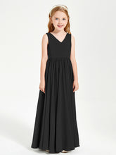 Robes de Demoiselle d'Honneur Junior Élégantes Sans Manches Noir
