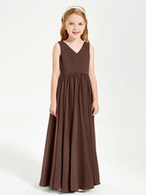 Robes de Demoiselle d'Honneur Junior Élégantes Sans Manches Chocolat