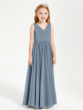 Robes de Demoiselle d'Honneur Junior Élégantes Sans Manches Bleu Poudré