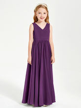 Robes de Demoiselle d'Honneur Junior Élégantes Sans Manches Raisin