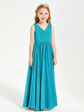 Robes de Demoiselle d'Honneur Junior Élégantes Sans Manches Jade