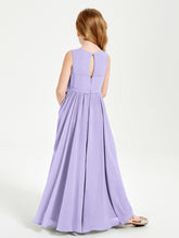 Robes de Demoiselle d'Honneur Junior Élégantes Sans Manches Lilas