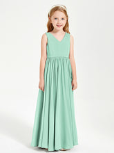 Robes de Demoiselle d'Honneur Junior Élégantes Sans Manches Vert Menthe