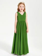 Robes de Demoiselle d'Honneur Junior Élégantes Sans Manches Mousse