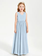 Robes de Demoiselle d'Honneur Junior Élégantes Sans Manches Bleu Ciel