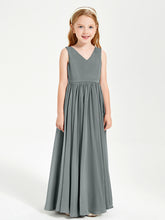 Robes de Demoiselle d'Honneur Junior Élégantes Sans Manches Gris Acier