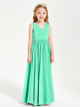 Robes de Demoiselle d'Honneur Junior Élégantes Sans Manches Turquoise