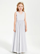 Robes de Demoiselle d'Honneur Junior Élégantes Sans Manches Blanc