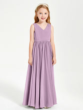 Robes de Demoiselle d'Honneur Junior Élégantes Sans Manches Glycine
