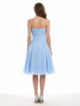 Sans Bretelles Robe Demoiselle d'honneur Courte Bleu Ciel