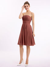 Sans Bretelles Robe Demoiselle d'honneur Courte terracotta