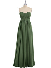 Sans Bretelles Empire Robe Demoiselle d'honneur avec Col en Cœur Olive Verte