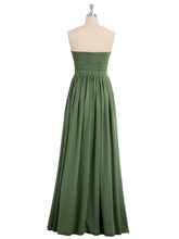 Sans Bretelles Empire Robe Demoiselle d'honneur avec Col en Cœur Olive Verte