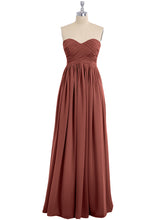 Sans Bretelles Empire Robe Demoiselle d'honneur avec Col en Cœur terracotta