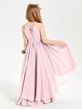 Robes de Demoiselle d'Honneur Junior en Mousseline Rose Pâle