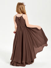 Robes de Demoiselle d'Honneur Junior en Mousseline Chocolat