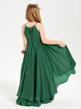 Robes de Demoiselle d'Honneur Junior en Mousseline Vert Foncé