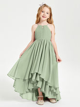 Robes de Demoiselle d'Honneur Junior en Mousseline Sauge Poudrée
