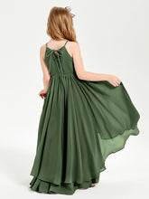 Robes de Demoiselle d'Honneur Junior en Mousseline Olive Verte