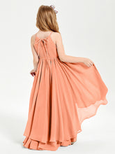 Robes de Demoiselle d'Honneur Junior en Mousseline Papaye