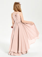 Robes de Demoiselle d'Honneur Junior en Mousseline Rose Perle