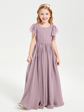 Robes de Demoiselle d'Honneur Junior avec Manches Flottantes en Dentelle Dusk