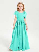 Robes de Demoiselle d'Honneur Junior avec Manches Flottantes en Dentelle Spa