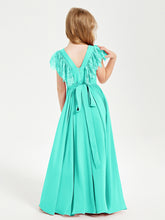 Robes de Demoiselle d'Honneur Junior avec Manches Flottantes en Dentelle Spa