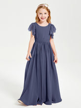 Robes de Demoiselle d'Honneur Junior avec Manches Flottantes en Dentelle Orageux