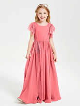 Robes de Demoiselle d'Honneur Junior avec Manches Flottantes en Dentelle Pastèque